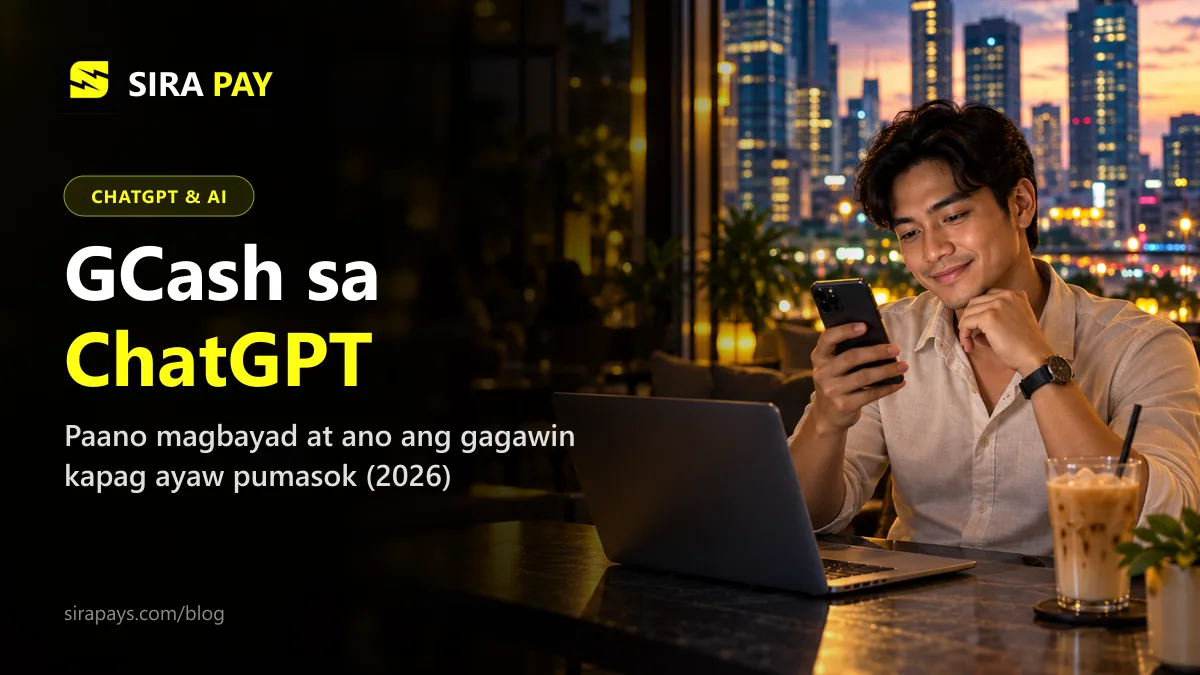 Isang Pilipino sa café sa Makati na nagbabayad ng ChatGPT gamit ang phone