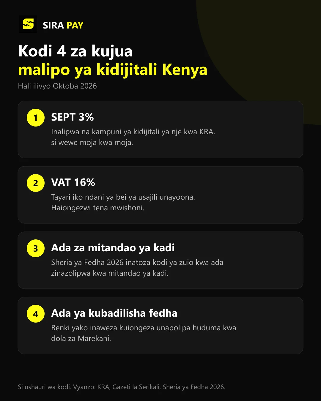 Kodi nne za kujua unapolipia huduma za kidijitali Kenya 2026